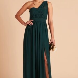 Birdy Grey Grace Convertible Chiffon Bridesmaid Dress in Emerald Green